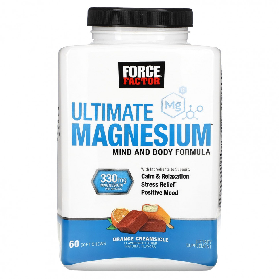 ���� ������ (Iherb) Force Factor, Ultimate Magnesium, ������������ ����, 165 ��, 60 ����������� ��������, ������ �� 3510 ���