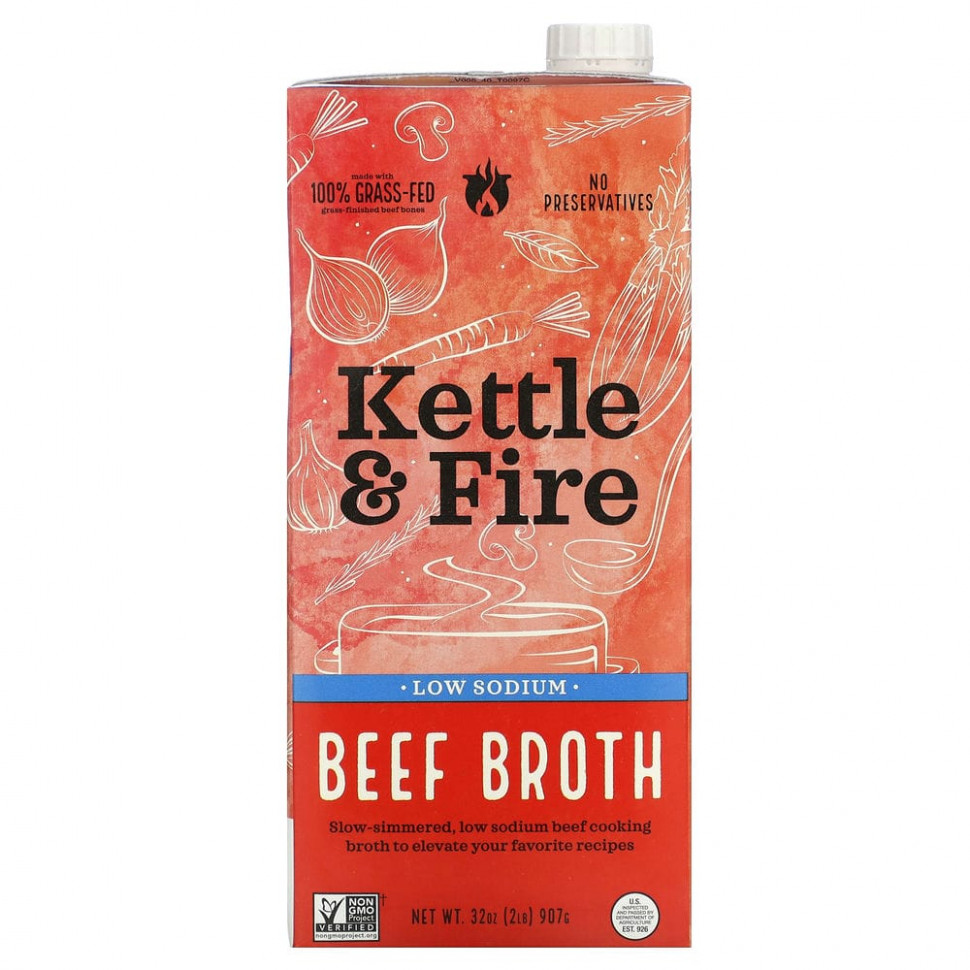 ���� ������ (Iherb) Kettle & Fire, ������� ������, � ������ ����������� ������, 907 � (32 �����), ������ �� 2020 ���