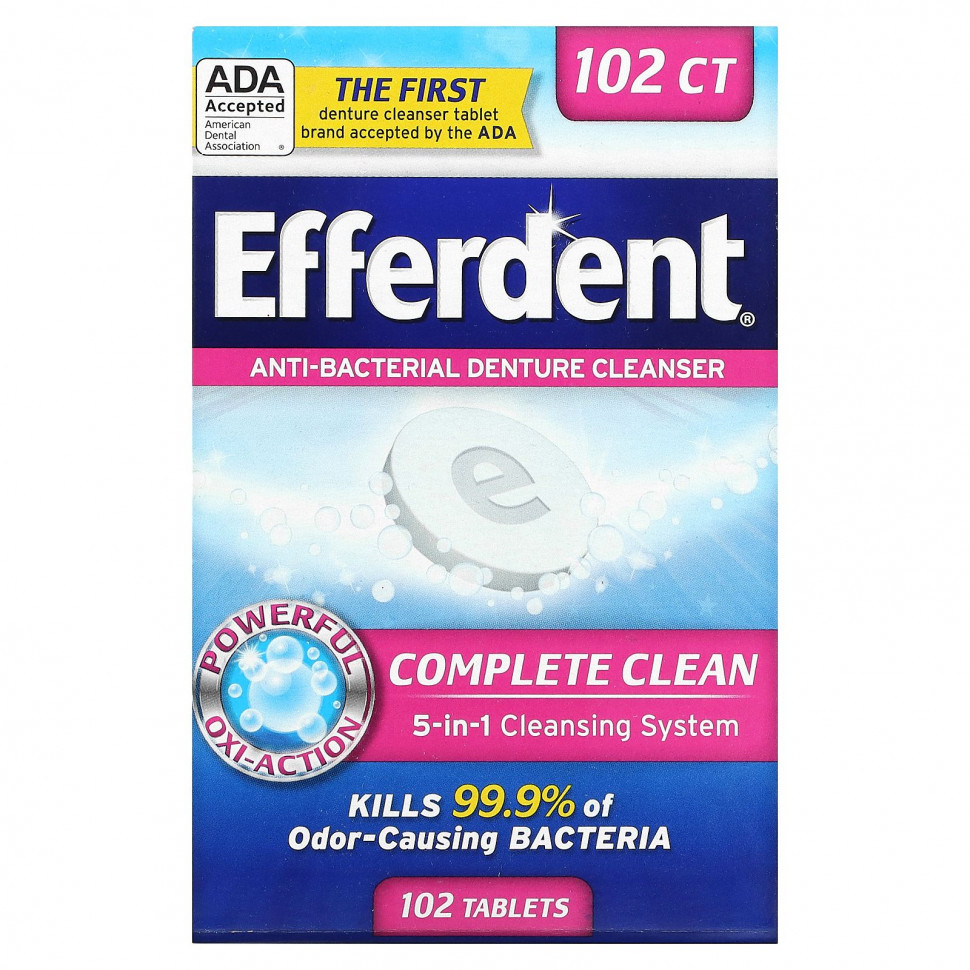 ���� ������ (Iherb) Efferdent, ����������������� �������� ��� �������� ������ ��������, ����������� �������, 102 ��������, ������ �� 1780 ���