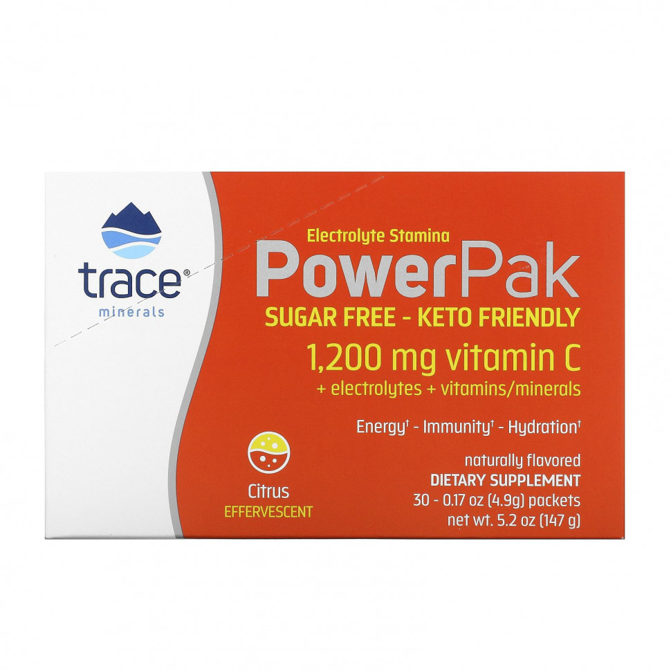 ���� ������ (Iherb) Trace Minerals �, Electrolyte Stamina PowerPak, ��� ������, ����������, 30 ��������� �� 4,9 � (0,17 �����), ������ �� 3470 ���