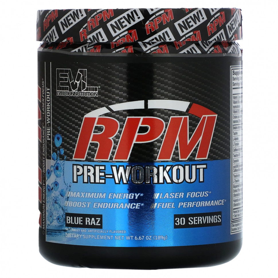 ���� ������ (Iherb) EVLution Nutrition, RPM, ����� �����������, ����� �����, 189 � (6,67 �����), ������ �� 5300 ���
