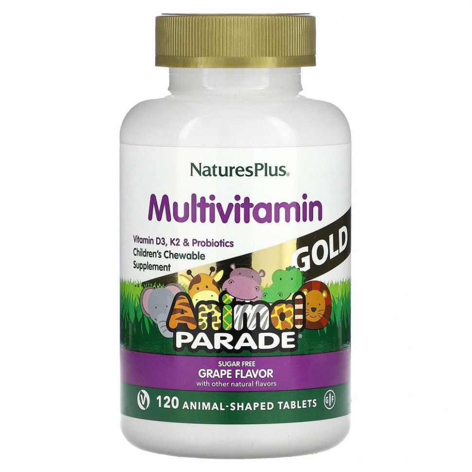 ���� ������ (Iherb) NaturesPlus, Source of Life, Animal Parade Gold, ����������� ������� ��� ����� � ���������������� � ����������, ����������� ������������ �� ������ ���������, 120 �������� � ����� ��������, ������ �� 4630 ���