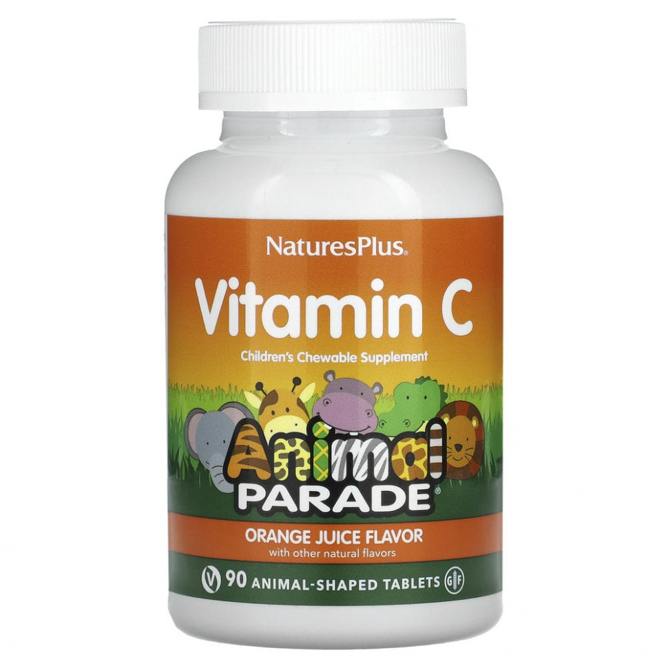 ���� ������ (Iherb) NaturesPlus, Source of Life, Animal Parade, ������� C, ���� ������������ ������������� ����, 90 �������� � ����� ��������, ������ �� 1980 ���