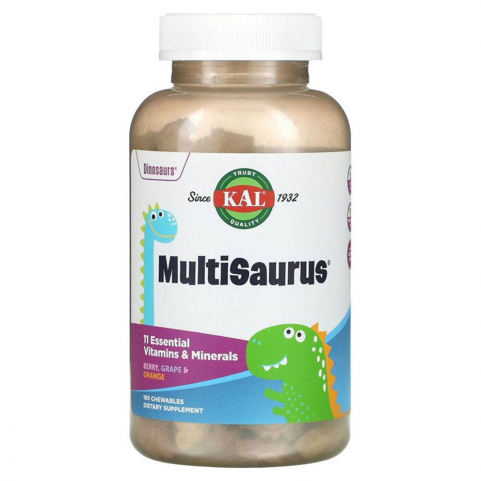 ���� ������ (Iherb) KAL, Dinosaurs, MultiSaurus, �������� � ��������, �� ������ ����, ��������� � ���������, 180 ����������� ��������, ������ �� 3900 ���