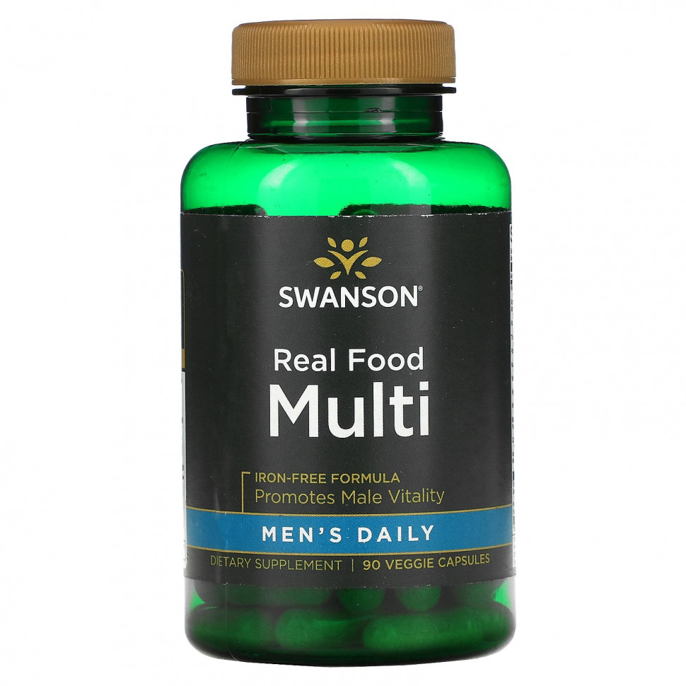 ���� ������ (Iherb) Swanson, Men's Daily, Real Food Multi, ��� ������, 90 ������������ ������, ������ �� 5230 ���
