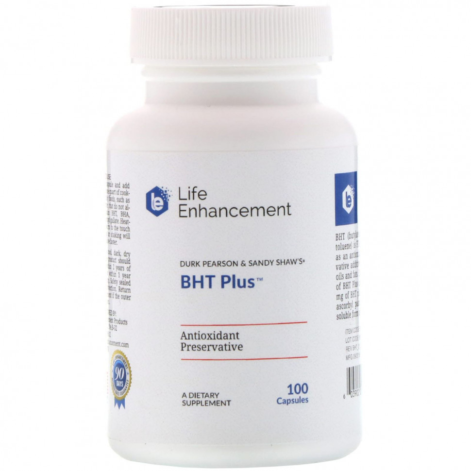 ���� ������ (Iherb) Life Enhancement, Durk Pearson & Sandy Shaw's BHT Plus, ������� � ���������������������, 100 ������, ������ �� 4080 ���