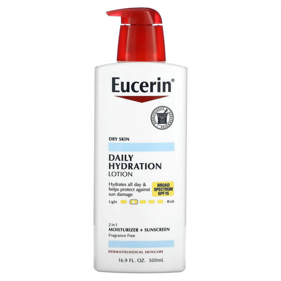 ���� ������ (Iherb) Eucerin, ���������� ����������� ������, SPF 15, ��� �������, 500 �� (16,9 ����. �����), ������ �� 4240 ���