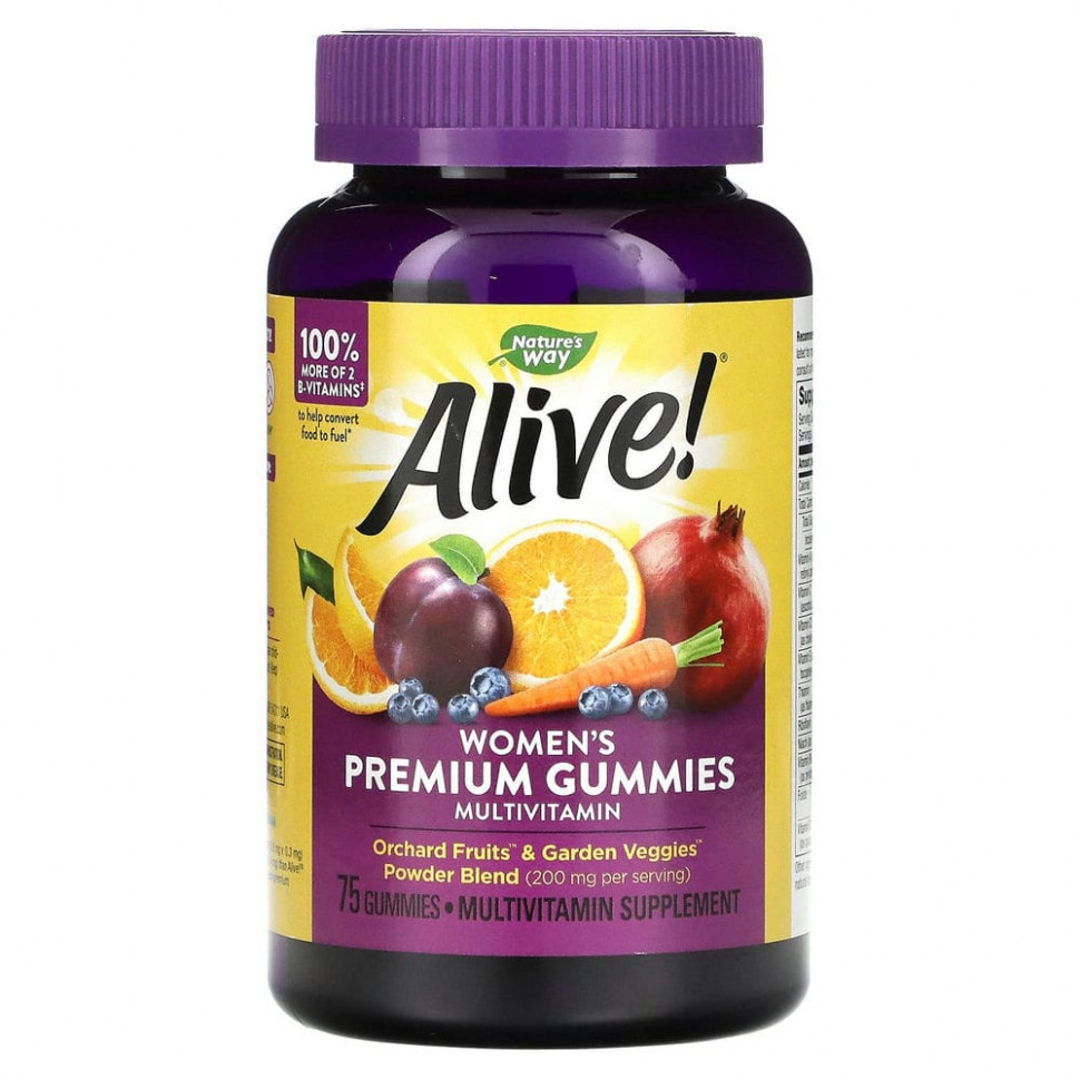 ���� ������ (Iherb) Nature's Way, Alive! ����������� �������� ��� ������, 75 ����������� ��������, ������ �� 3400 ���