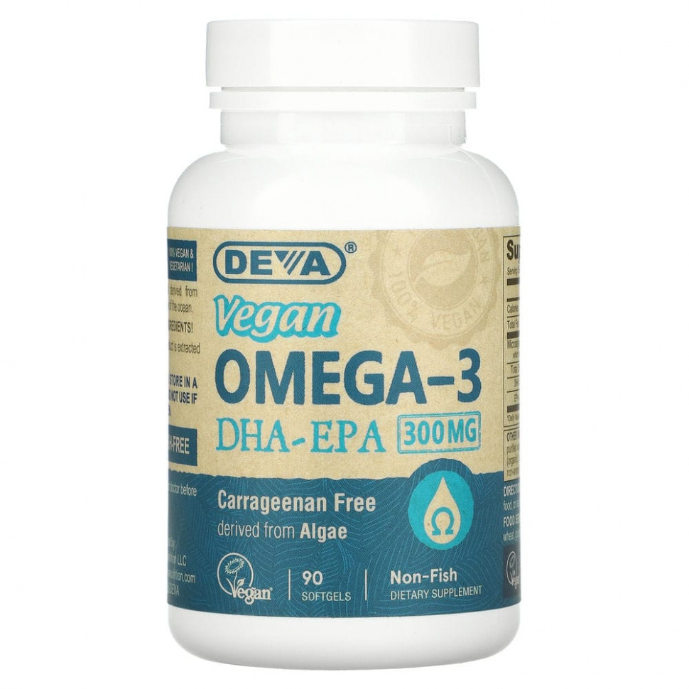 ���� ������ (Iherb) Deva, ��������� �����-3, ���-���, 300 ��, 90 ��������� ������ ��������, ������ �� 6190 ���