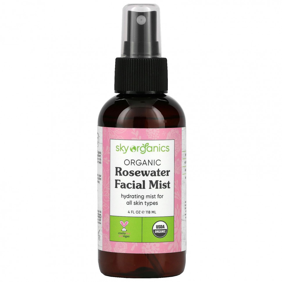 ���� ������ (Iherb) Sky Organics, Rosewater Toner, 100% Pure Organic, 4 fl oz (118 ml), ������ �� 2470 ���