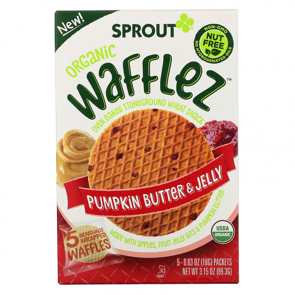   (Iherb) Sprout Organic, Wafflez,    , 5 , 18  (0,63 ),   1190 