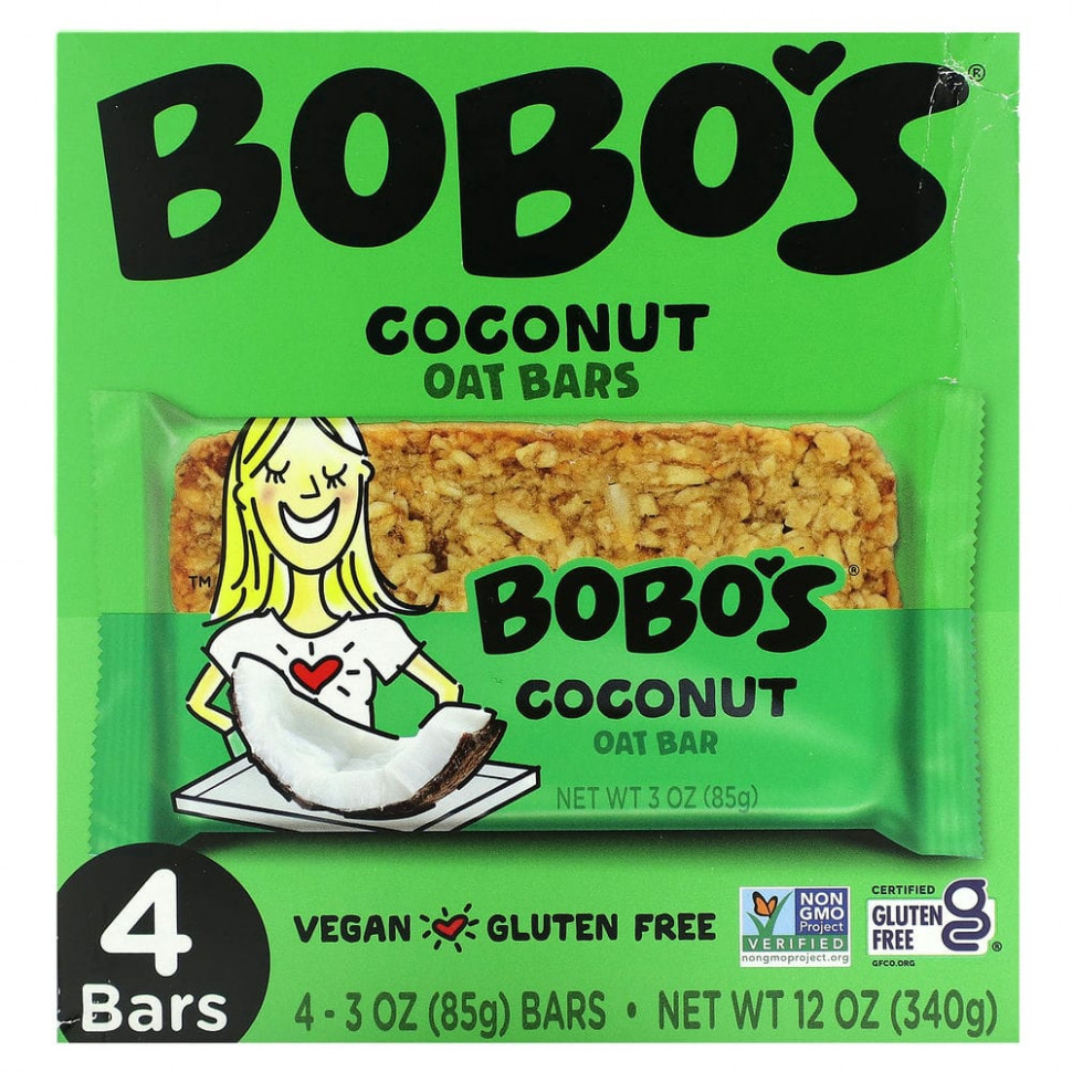 ���� ������ (Iherb) Bobo's Oat Bars, ��������� � ������� ���������, 4 ��������� �� 85 � (3 �����), ������ �� 2270 ���