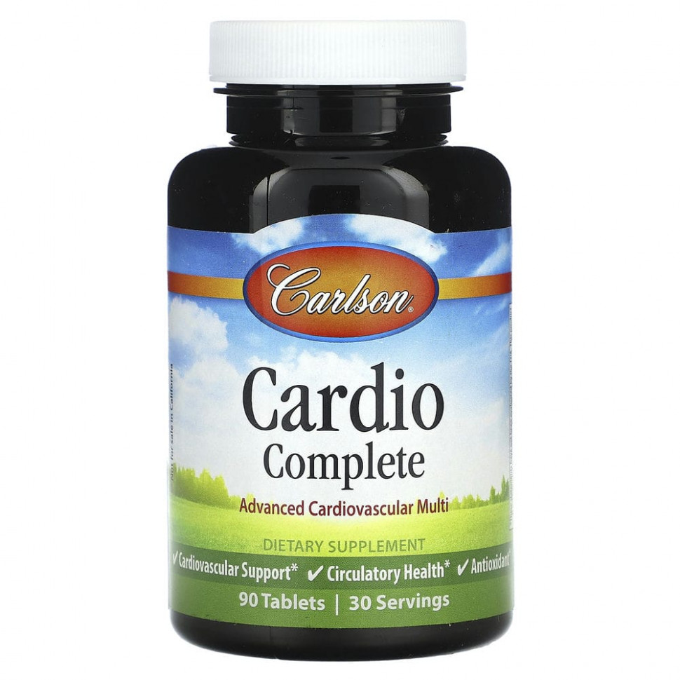 ���� ������ (Iherb) Carlson, Cardio Complete, �������� ��� ��������-���������� �������, 90 ��������, ������ �� 4960 ���