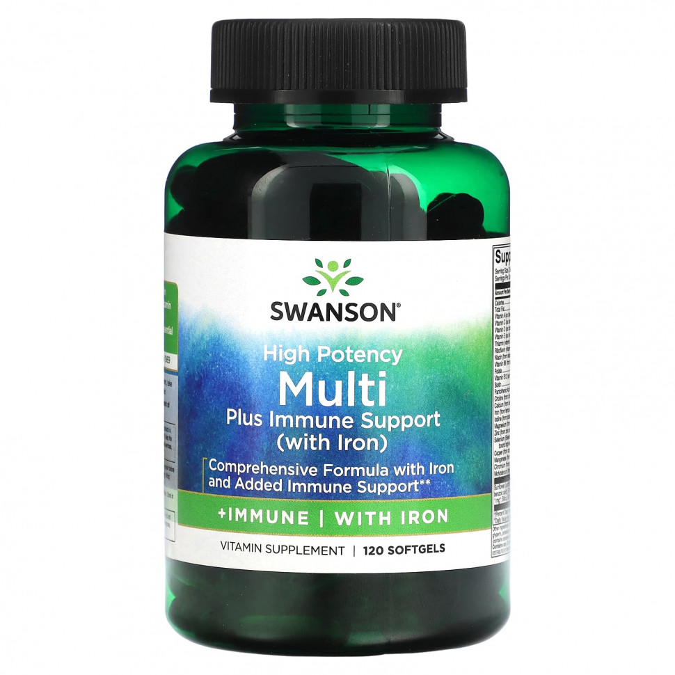 ���� ������ (Iherb) Swanson, Multi plus Immune Support � �������, ������� �������������, 120 ������ ��������, ������ �� 3220 ���