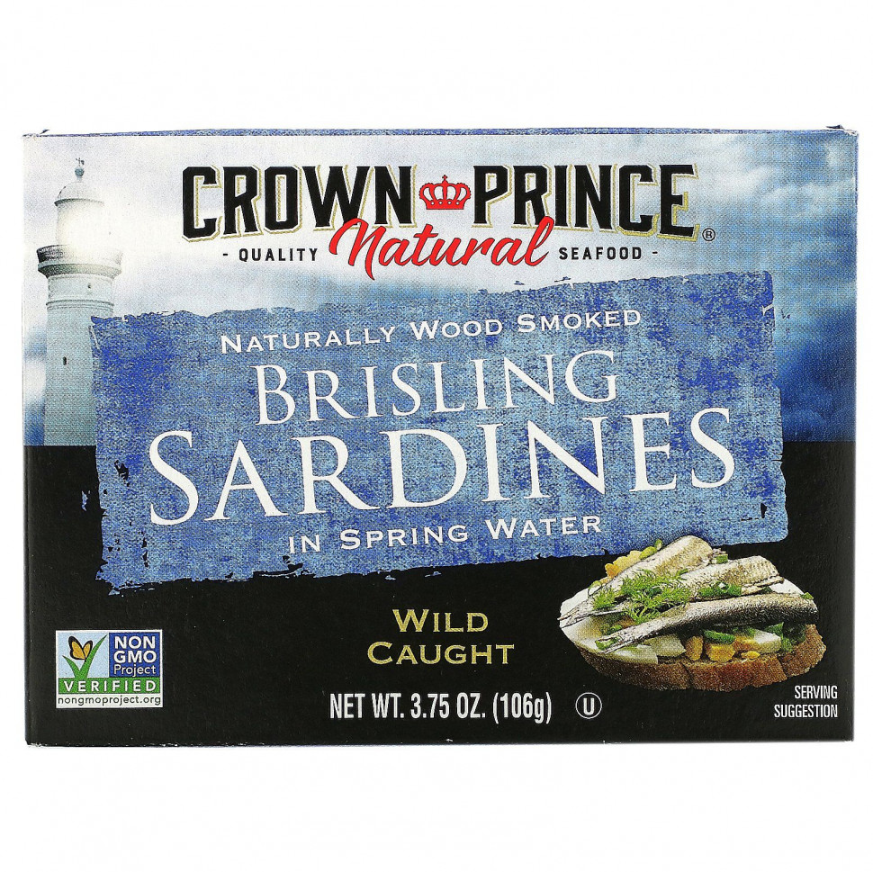���� ������ (Iherb) Crown Prince Natural, Brisling Sardines, � ���������� ����, 106 � (3,75 �����), ������ �� 830 ���