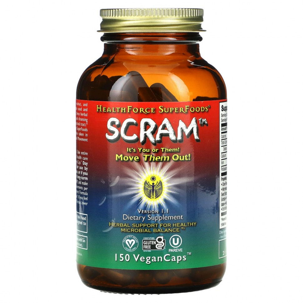 ���� ������ (Iherb) HealthForce Superfoods, Scram, 150 ��������� ������, ������ �� 6960 ���