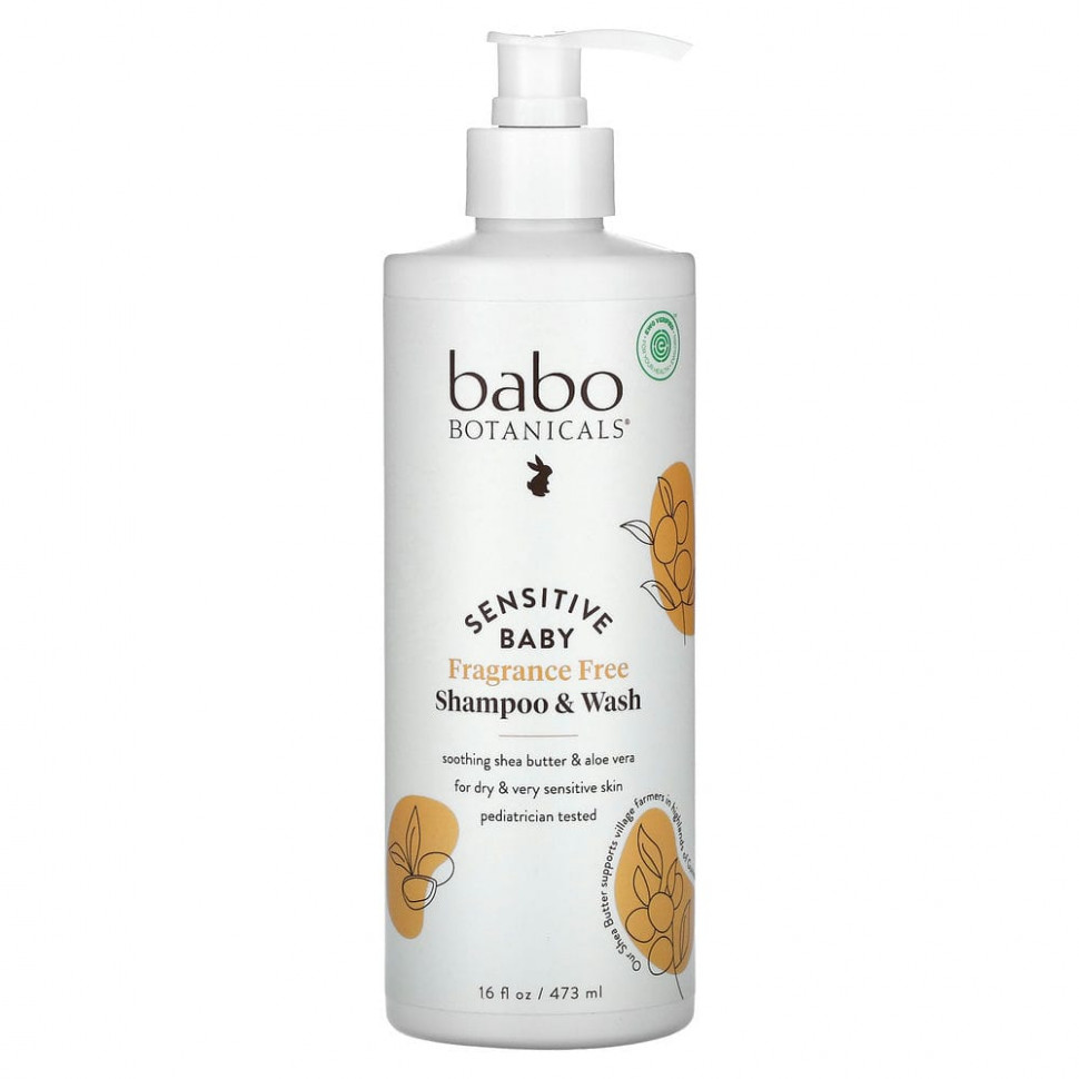 ���� ������ (Iherb) Babo Botanicals, Sensitive Baby, ������� � ���� ��� ����, �� �������� �������, 16 �. ���. (473 ��), ������ �� 4270 ���