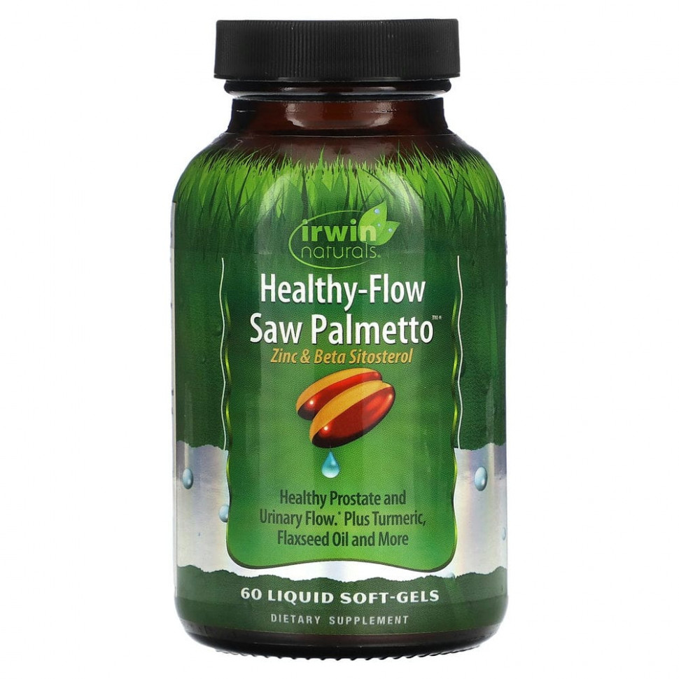   (Iherb) Irwin Naturals, Healthy Flow Saw Palmetto, 60 Liquid Soft-Gels,   5000 