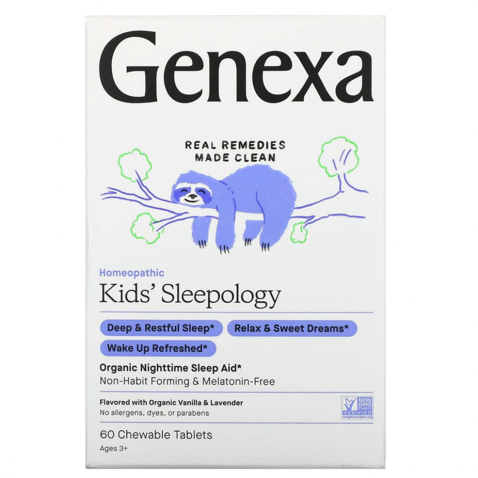 ���� ������ (Iherb) Genexa, Kid's Sleepology, ������������ ������� ��� ������������ ������� ���, ���� ������ � �������, ��� ����� �� 3 ���, 60 ����������� ��������, ������ �� 2670 ���