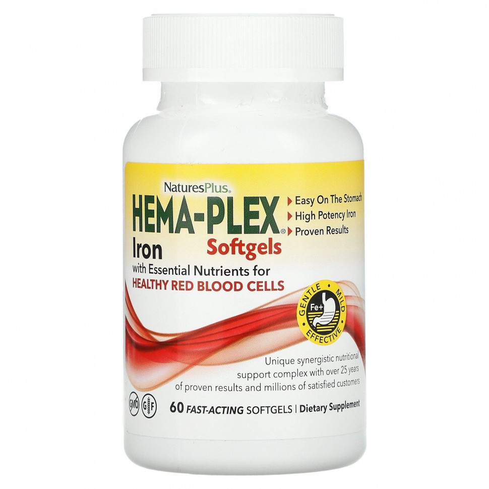 ���� ������ (Iherb) NaturesPlus, Hema-Plex, �������� � �������, 60 ������ �������� ��������, ������ �� 2110 ���