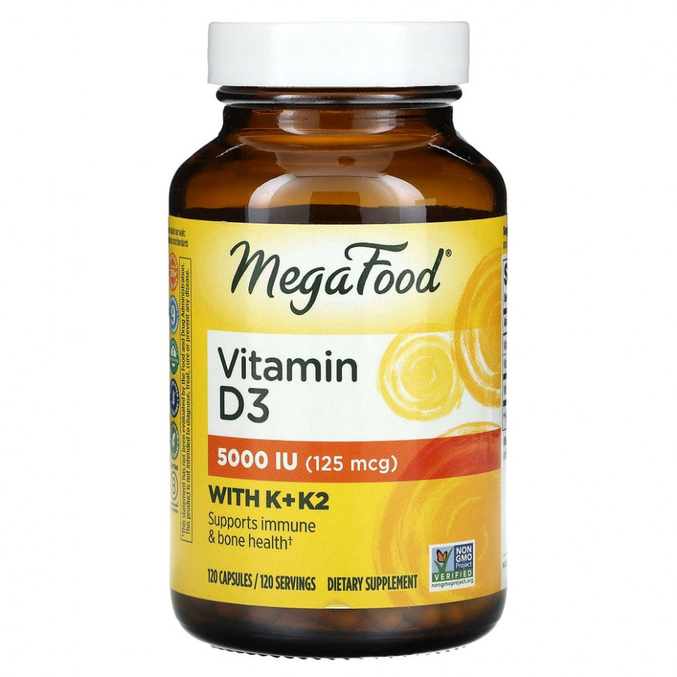���� ������ (Iherb) MegaFood, ������� D3 � ���������� K � K2, 5000 �� (125 ���), 120 ������, ������ �� 6780 ���
