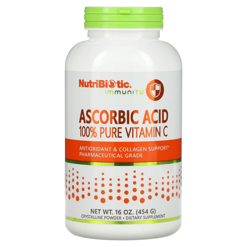 ���� ������ (Iherb) NutriBiotic, Immunity, ������������ �������, 100% ������ ������� C, 454 � (16 �����), ������ �� 3980 ���