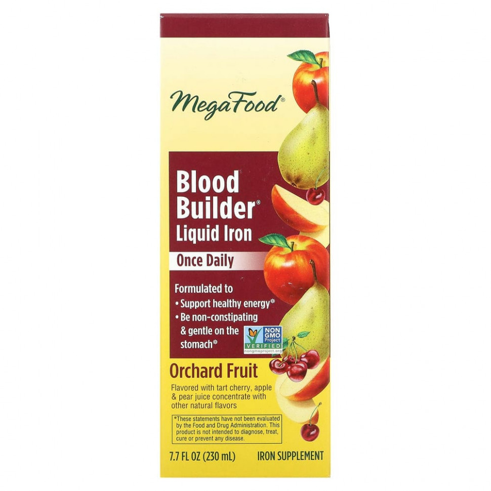 ���� ������ (Iherb) MegaFood, Blood Builder Liquid Iron, Once Daily, Orchard Fruit, 230 �� (7,7 ����. �����), ������ �� 4610 ���