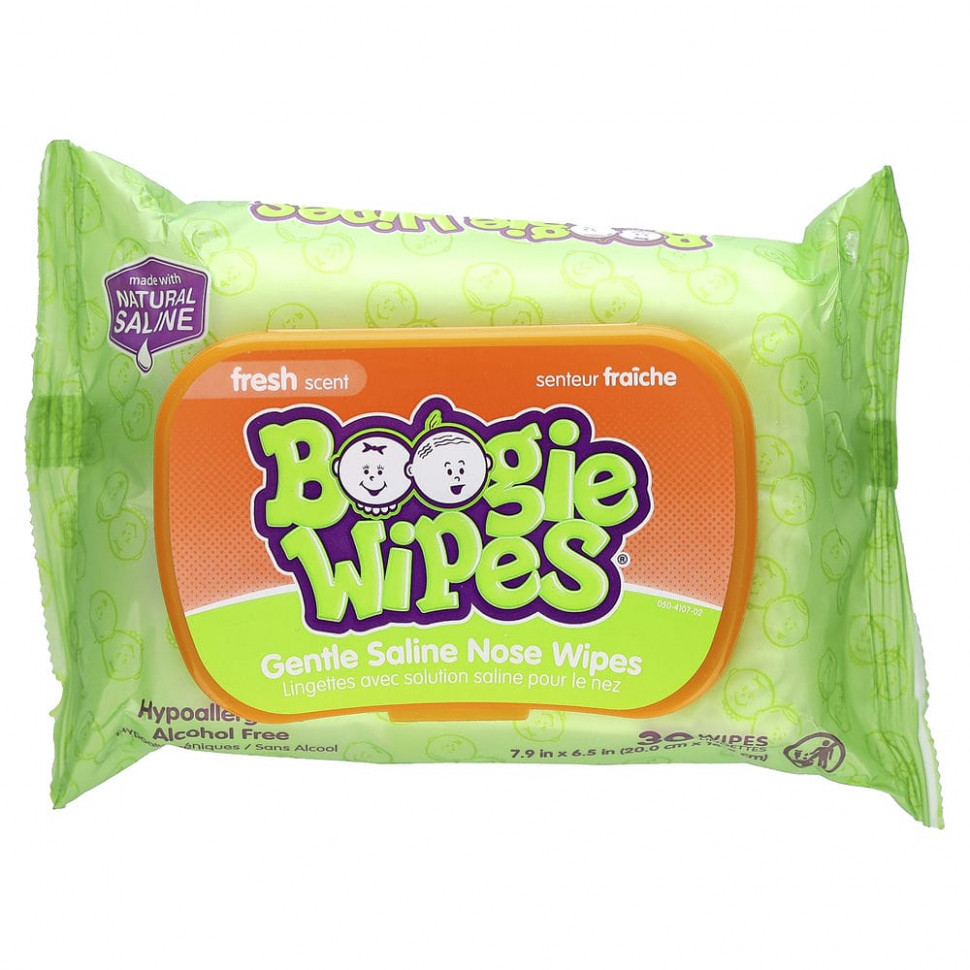 ���� ������ (Iherb) Boogie Wipes, �������� � ����������� ����� ��� �������� ����, ������ �����, 30 ��������, ������ �� 1030 ���