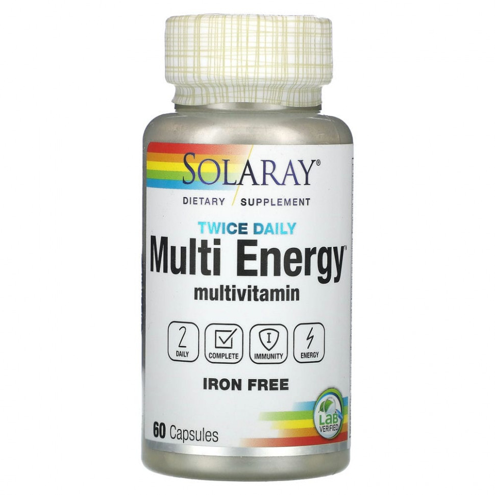 ���� ������ (Iherb) Solaray, Multi Energy Multivitamin, ��� ������, 2 ���� � ����, 60 ������, ������ �� 2300 ���
