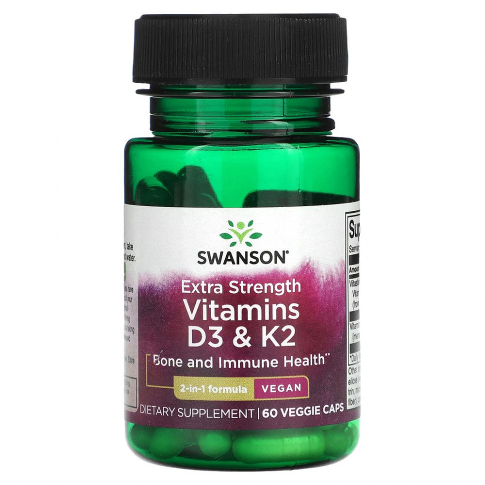 ���� ������ (Iherb) Swanson, �������� D3 � K2, 60 ������������ ������, ������ �� 3280 ���