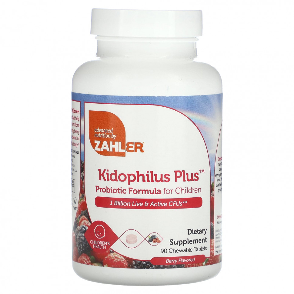 ���� ������ (Iherb) Zahler, Kidophilus Plus, �������������� ����� ��� �����, �����, 1 ���� ���, 90 ����������� ��������, ������ �� 4810 ���