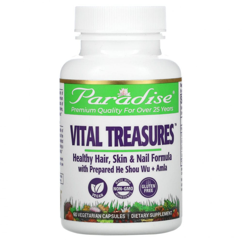 ���� ������ (Iherb) Paradise Herbs, Vital Treasures, ��� �����, ���� � ������, 60 �������������� ������, ������ �� 3080 ���