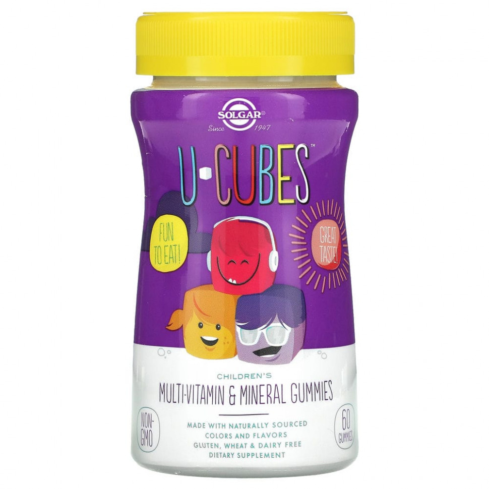 ���� ������ (Iherb) Solgar, U-Cubes, ����������� ������� ��� ����� � ���������������� � ���������������, ����� � ��������, 60 ��., ������ �� 1800 ���