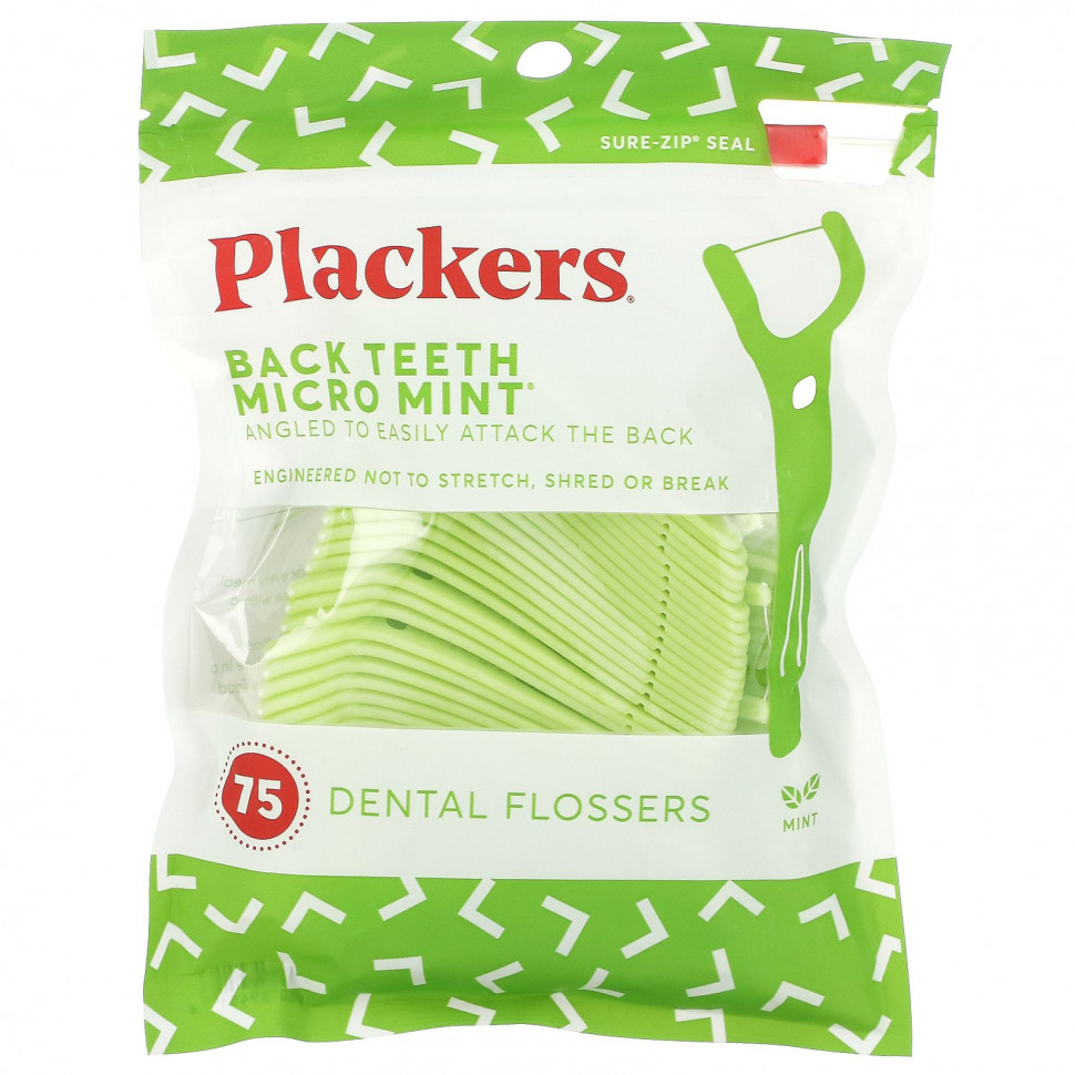 ���� ������ (Iherb) Plackers, Micro Mint, ���������� � ����� ��� ������ �����, ����, 75 ��., ������ �� 830 ���