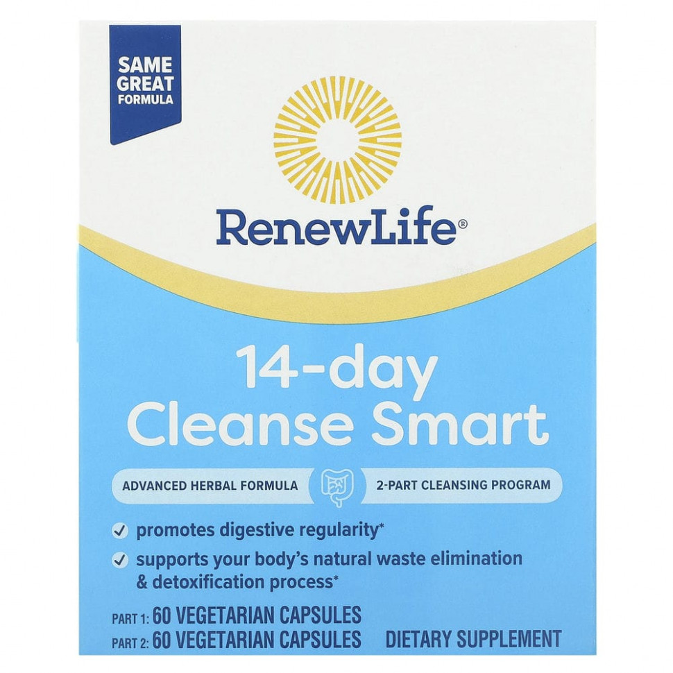 ���� ������ (Iherb) Renew Life, Advanced Cleanse Smart, 2 �������, �� 60 ������������ ������ � ������, ������ �� 6040 ���