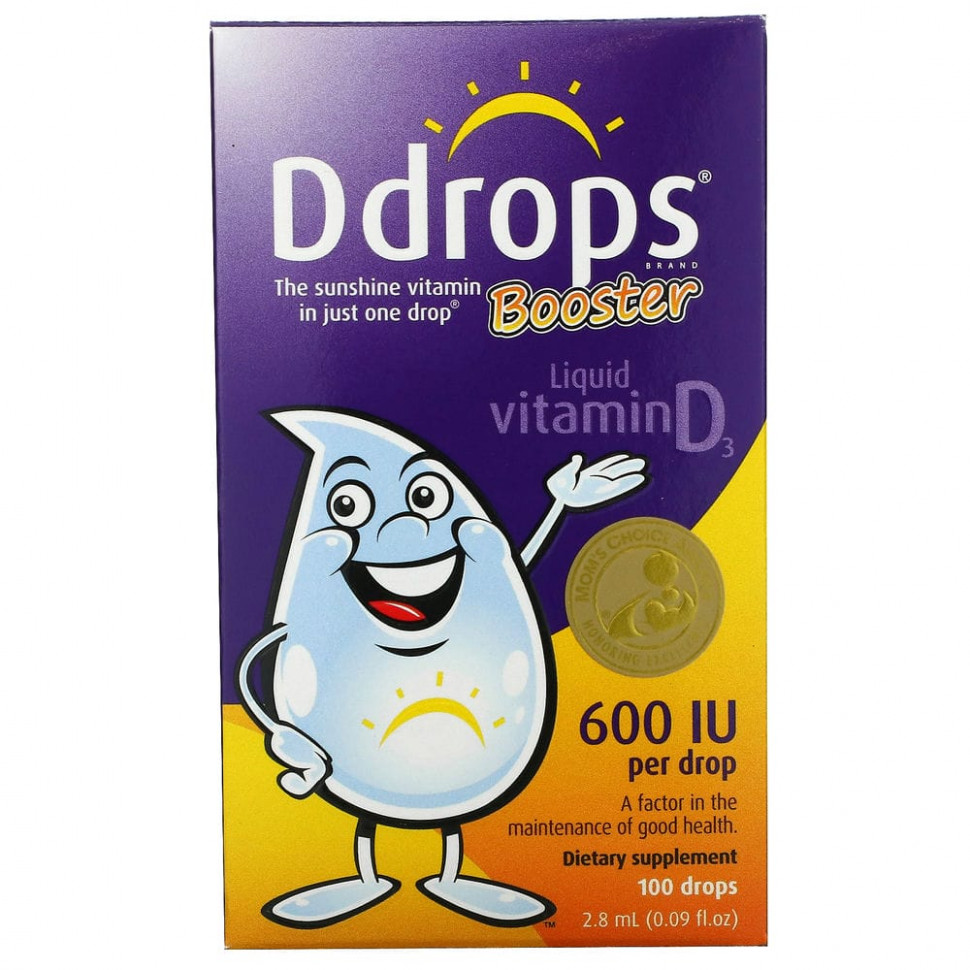 ���� ������ (Iherb) Ddrops, Booster, ���������� ������ ������� D3, 600 ��, 2,8 �� (0,09 ����. �����), ������ �� 2860 ���