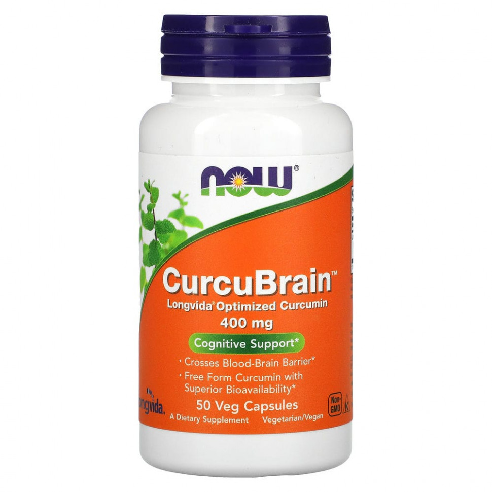���� ������ (Iherb) NOW Foods, CurcuBrain, ����������� ���������, 400 ��, 50 ������������ ������, ������ �� 3880 ���