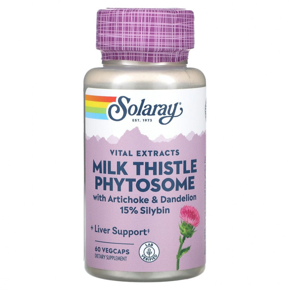���� ������ (Iherb) Solaray, Vital Extracts, Milk Thistle Phytosome, 60 VegCaps, ������ �� 4840 ���