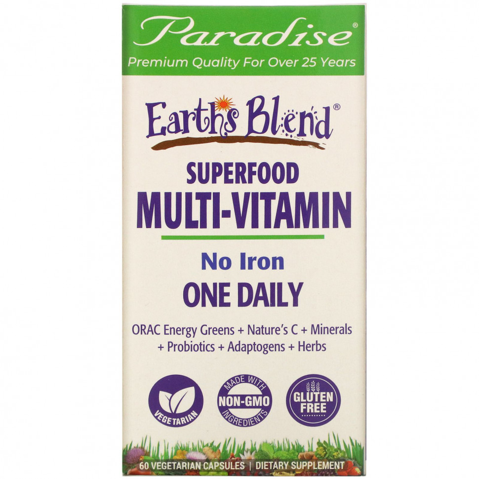 ���� ������ (Iherb) Paradise Herbs, Earth's Blend, ���������� �������������� �� ��������������, ��� ������, 60 �������������� ������, ������ �� 3160 ���