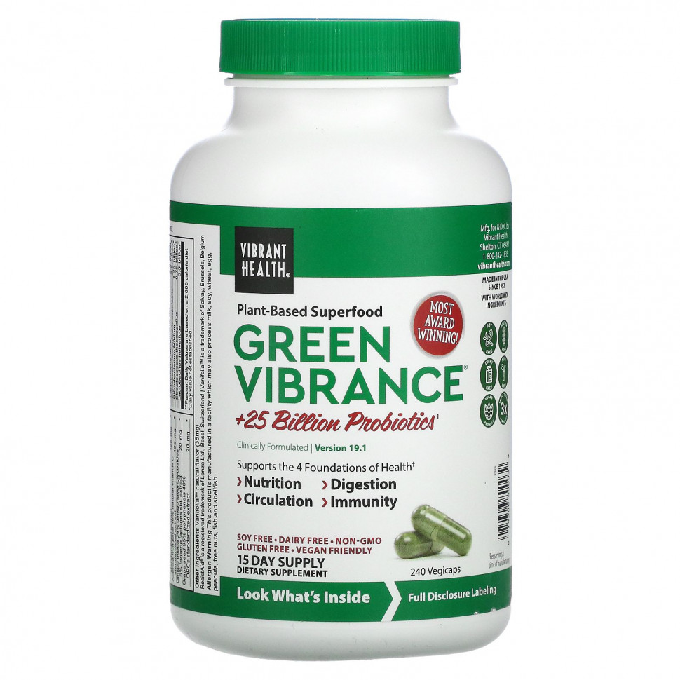 ���� ������ (Iherb) Vibrant Health, Green Vibrance, ������ 19.0, 240 ������������ ������, ������ �� 7660 ���
