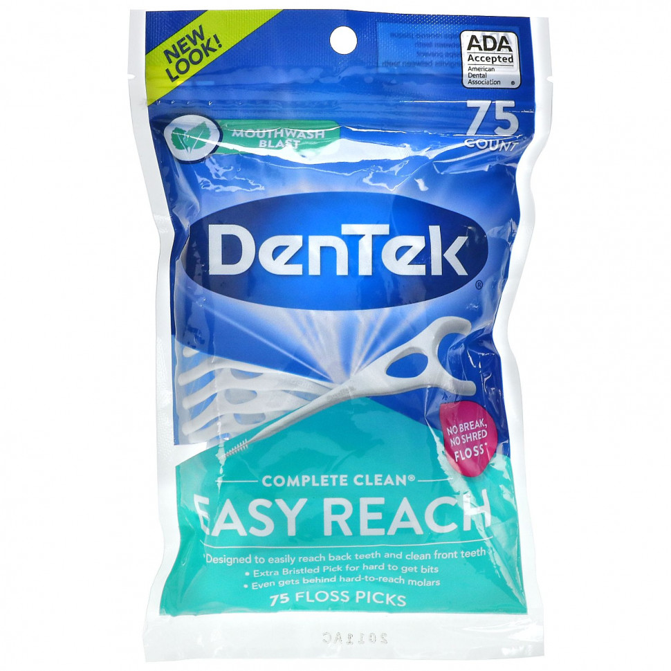 ���� ������ (Iherb) DenTek, Complete Clean, ������ ����������, �������� ��� ���������� ���, 75 ����������, ������ �� 750 ���