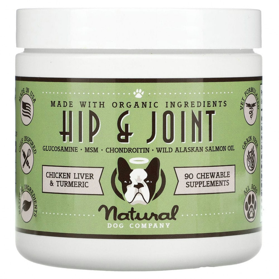 ���� ������ (Iherb) Natural Dog Company, Hip & Joint, ��� ���� ���������, ������� ������ � �������, 90 ����������� ��������, 284 � (10 �����), ������ �� 5090 ���