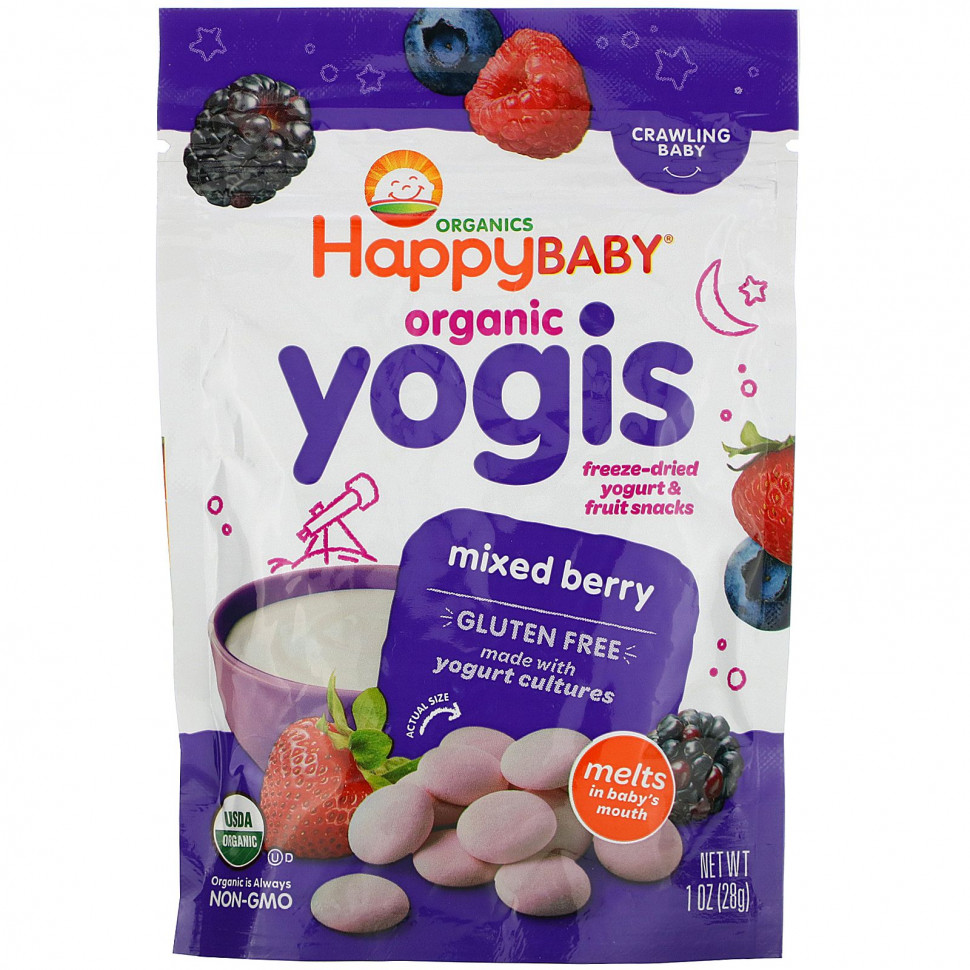 ���� ������ (Iherb) Happy Family Organics, Yogis, ������������ ����� �� ���������������� ������� � ��������, ������� �����, 28 �, ������ �� 1140 ���