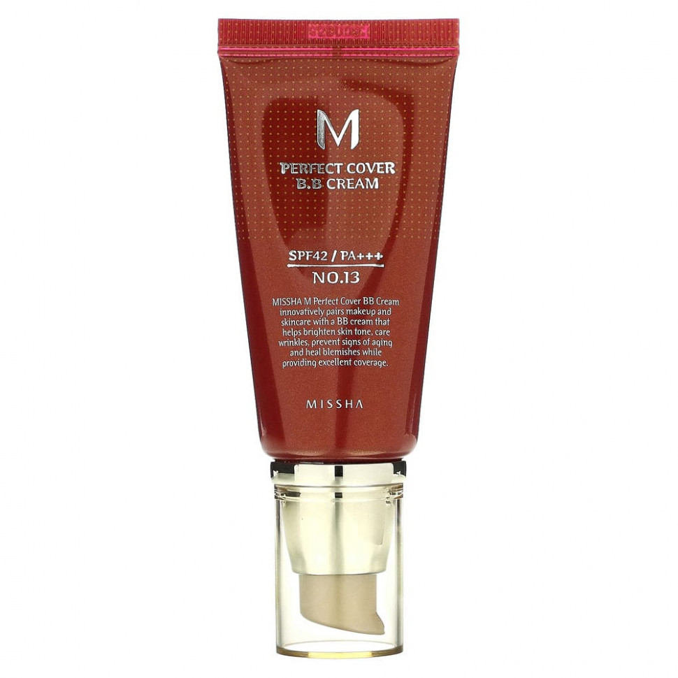 ���� ������ (Iherb) Missha, Perfect Cover BB Cream, BB-����, SPF 42 PA+++, ������� 13 ���������� �������, 50 ��, ������ �� 2250 ���