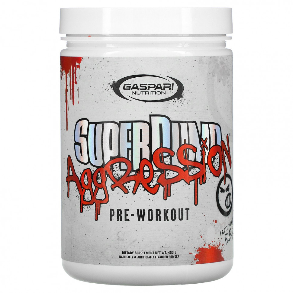   (Iherb) Gaspari Nutrition, SuperPump Aggression Pre-Workout, Fruit Punch Fury, 450 ,   8030 