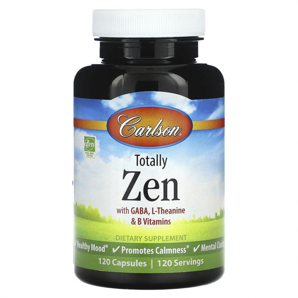 ���� ������ (Iherb) Carlson, Totally Zen � ����, L-�������� � ���������� ������ B, 120 ������, ������ �� 3950 ���