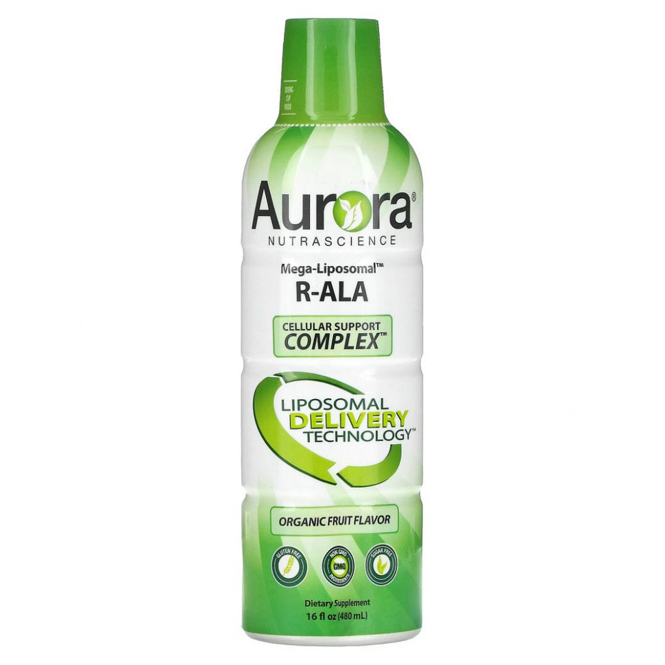 ���� ������ (Iherb) Aurora Nutrascience, Mega-Liposomal R-ALA, R-����� �������� �������, �� ������ ������������ �������, 480 �� (16 ����. �����), ������ �� 10000 ���