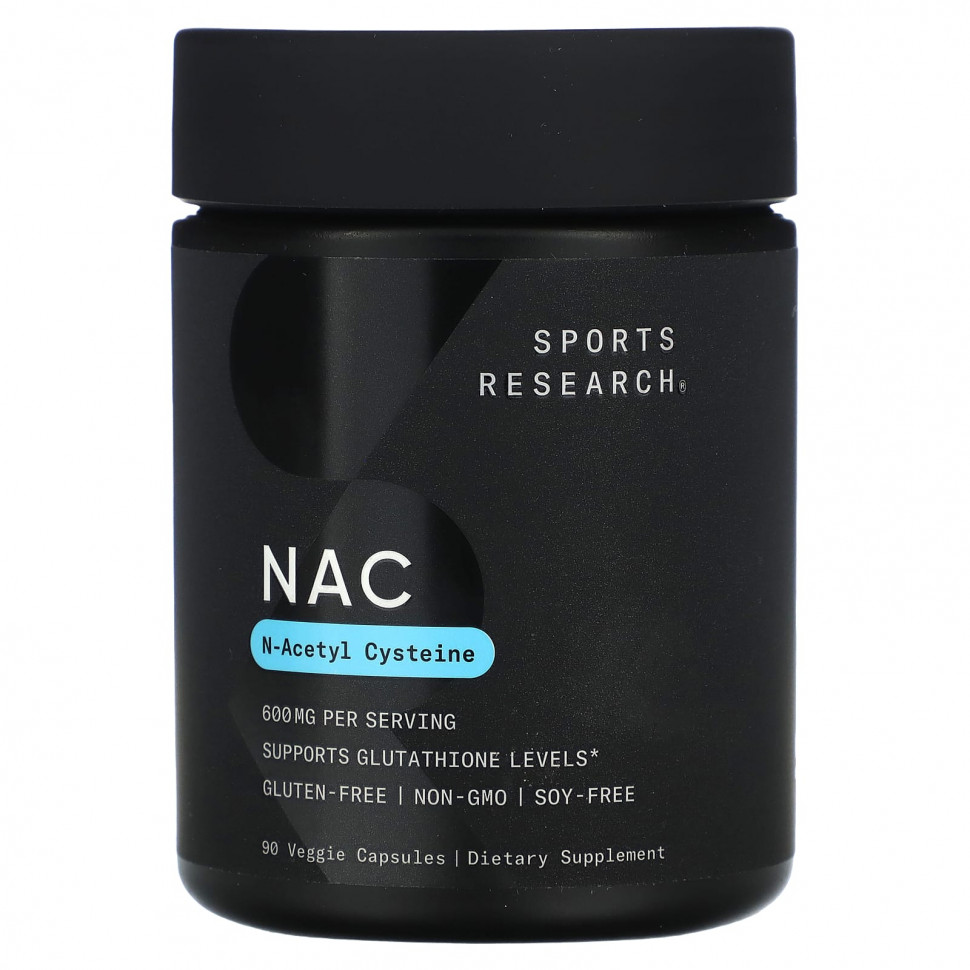 ���� ������ (Iherb) Sports Research, NAC, N-�������������, 600 ��, 90 ������������ ������, ������ �� 4760 ���