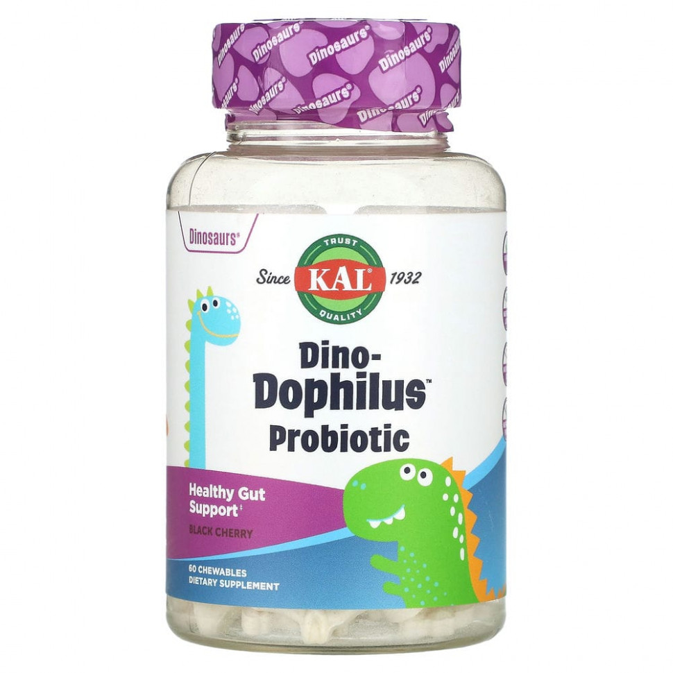 ���� ������ (Iherb) KAL, Dinosaurs, Dino-Dophilus, ���������� �� ������ �������, 60 ����������� ��������, ������ �� 2390 ���