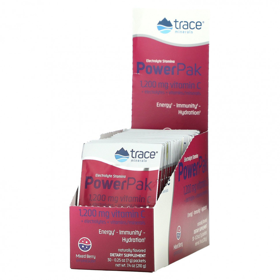 ���� ������ (Iherb) Trace Minerals �, Electrolyte Stamina PowerPak, ������� �����, 30 ��������� �� 7 � (0,25 �����), ������ �� 3530 ���